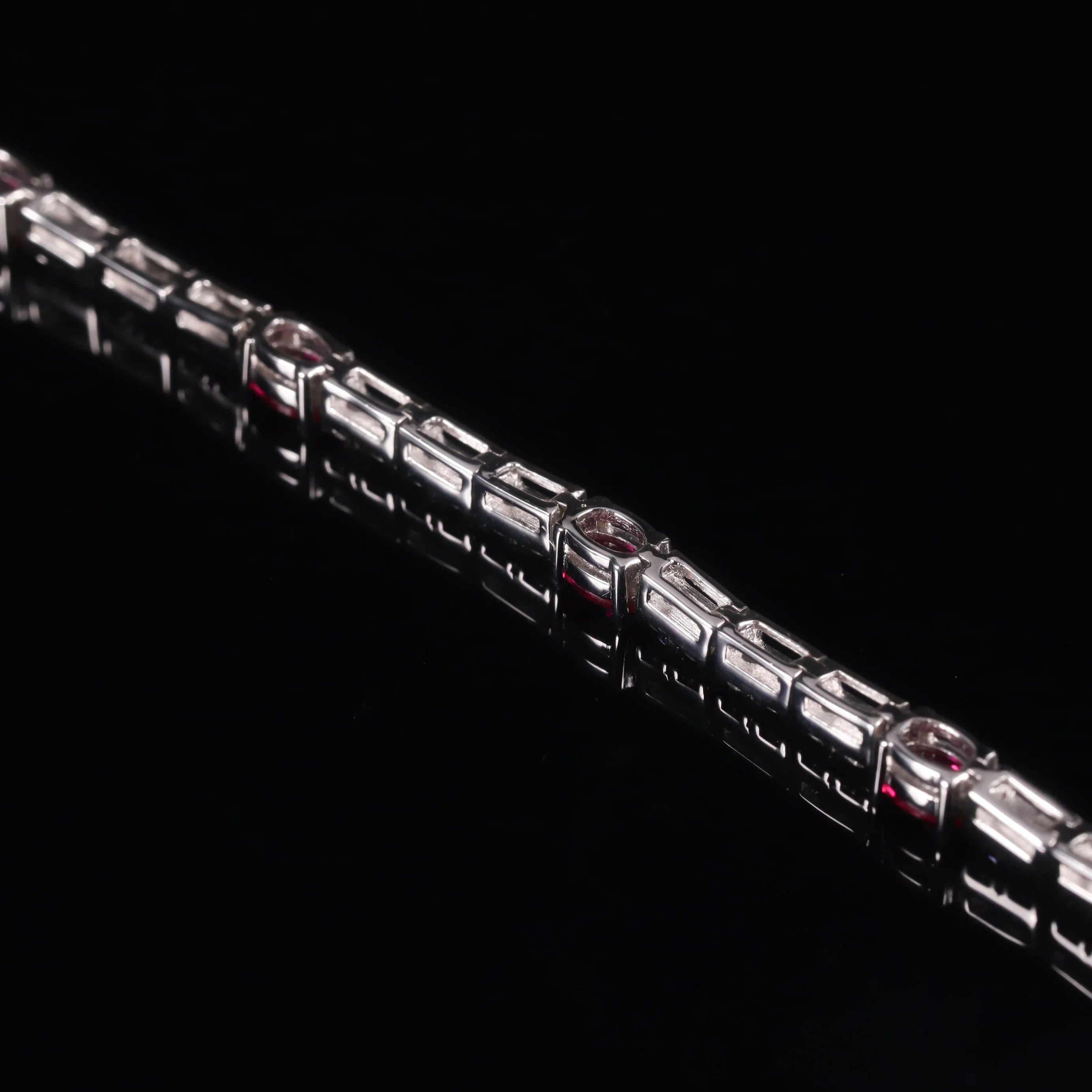 Lab Grown Ruby Tennis Bracelet 925 Sterling Silver For Women