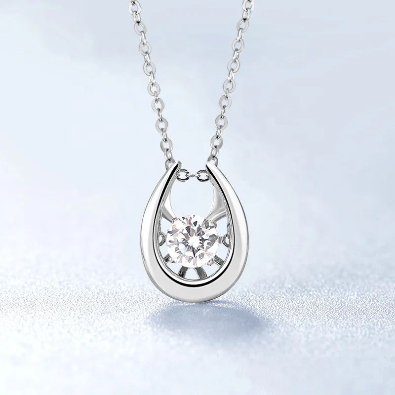 Love 925 Sterling Silver Jewelry Necklaces Women Moissanite