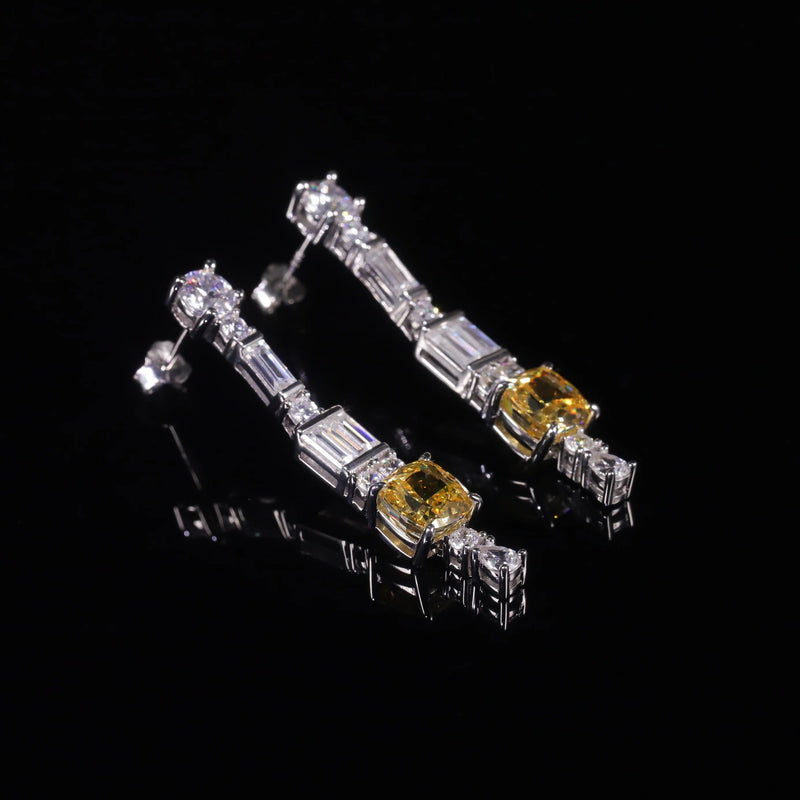 Luxury Earrings Diamond-fire CZ 925 Silver Dangle For Women