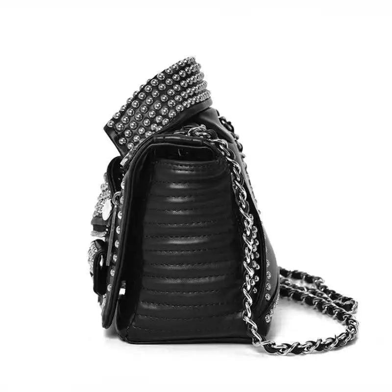 Luxury Rivet-Embellished Chain Bag for Women - Stylish Jacket-Shaped Messenger Handbag