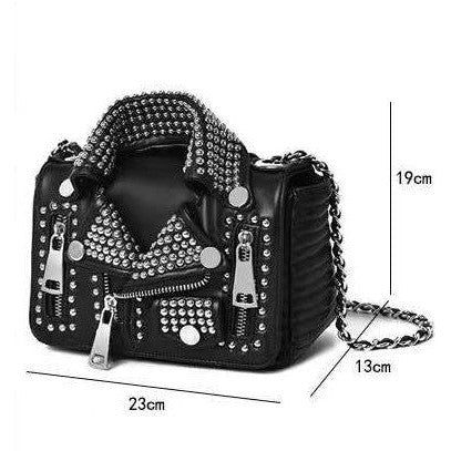 Luxury Rivet-Embellished Chain Bag for Women - Stylish Jacket-Shaped Messenger Handbag