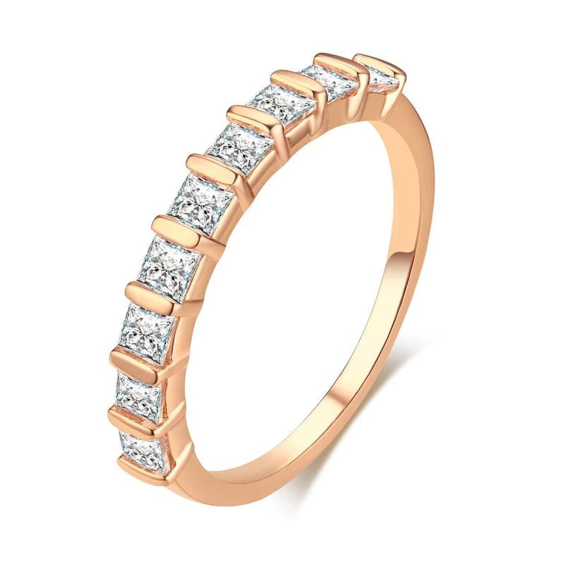 Majestic Square Natural Zircon 585 Rose Gold Fashion Rings