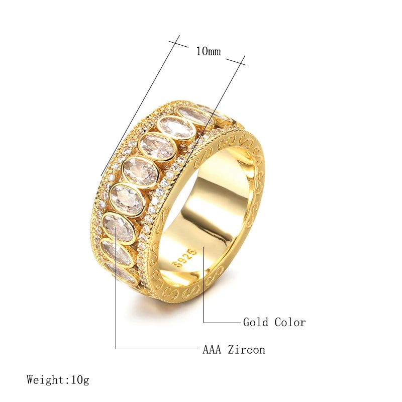 Men's Boho Vintage 585 Gold Knuckle Ring with Cut Zircon - Neo-Gothic Style Jewelry