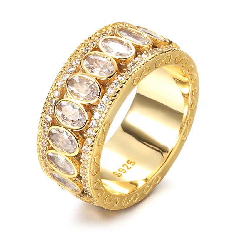 Men's Boho Vintage 585 Gold Knuckle Ring with Cut Zircon - Neo-Gothic Style Jewelry