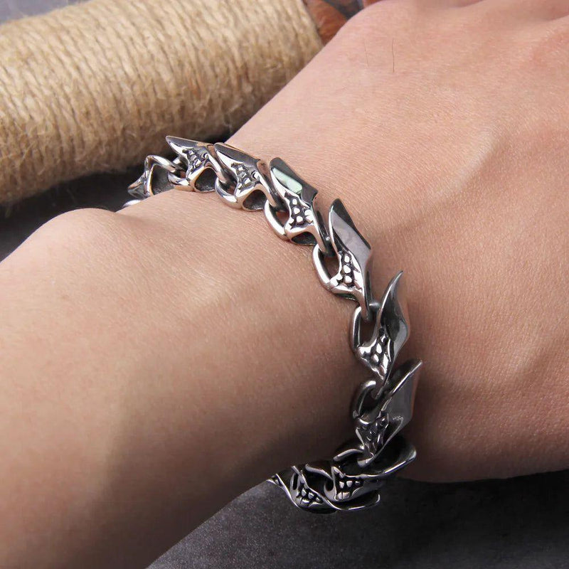 Men's Vintage Punk Ouroboros Stainless Steel Bracelet - Hip-Hop Street Culture Jewelry