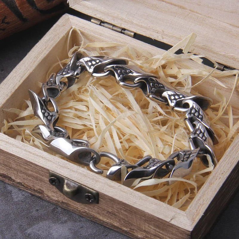 Men's Vintage Punk Ouroboros Stainless Steel Bracelet - Hip-Hop Street Culture Jewelry