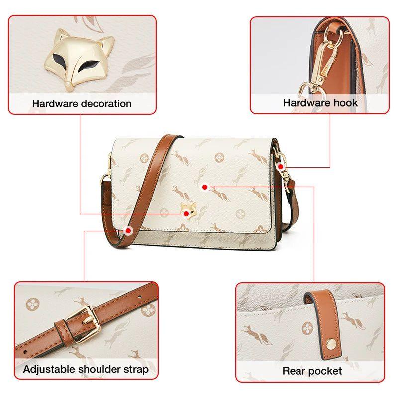 Modern Foxer Women’s Crossbody Messenger Bag with Flap and Card Holder - Trendy PU Leather Purse for Everyday Style