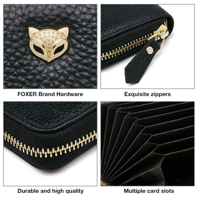 Modern Luxury Leather Coin Purse for Women - Stylish Multi-Card Clutch by Foxer