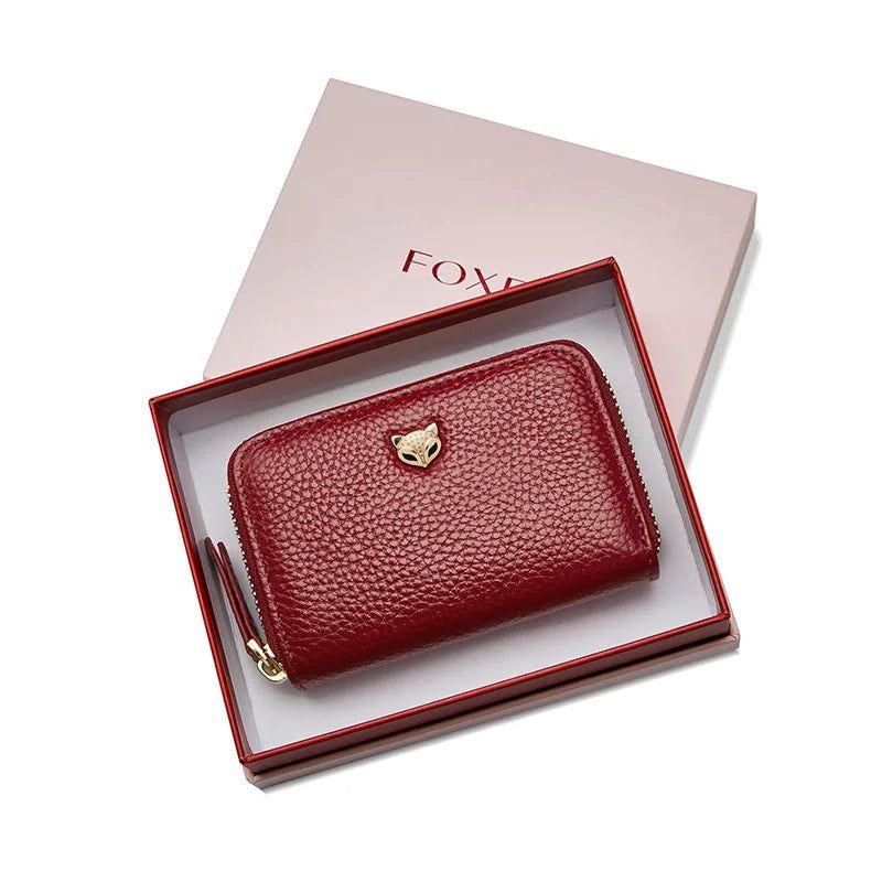 Modern Luxury Leather Coin Purse for Women - Stylish Multi-Card Clutch by Foxer