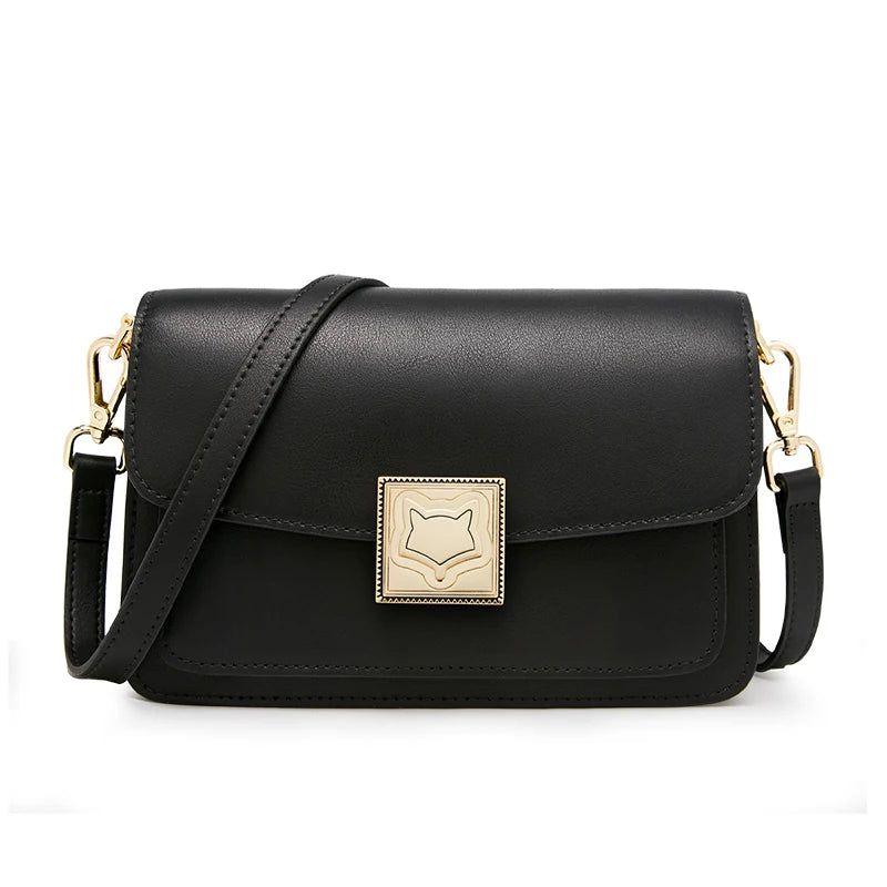 Modern Retro Split Leather Square Shoulder Bag for Women - Foxer Fashion Organizer Messenger Bag