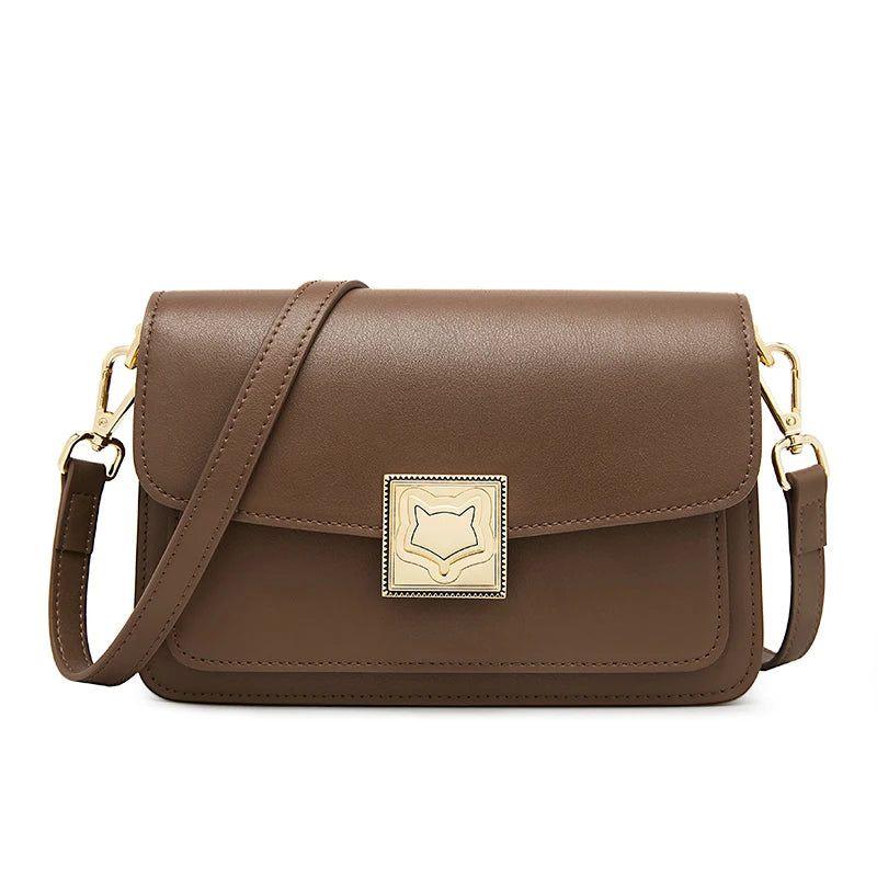 Modern Retro Split Leather Square Shoulder Bag for Women - Foxer Fashion Organizer Messenger Bag