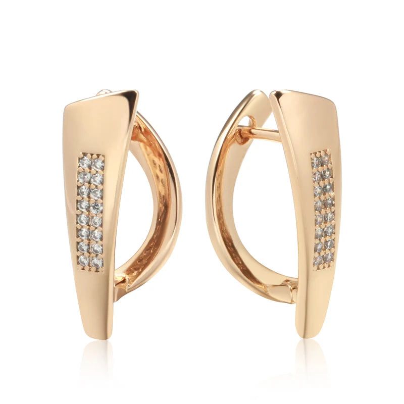 Modern Vintage Drop Earrings in 585 Rose Gold with Natural Zircon