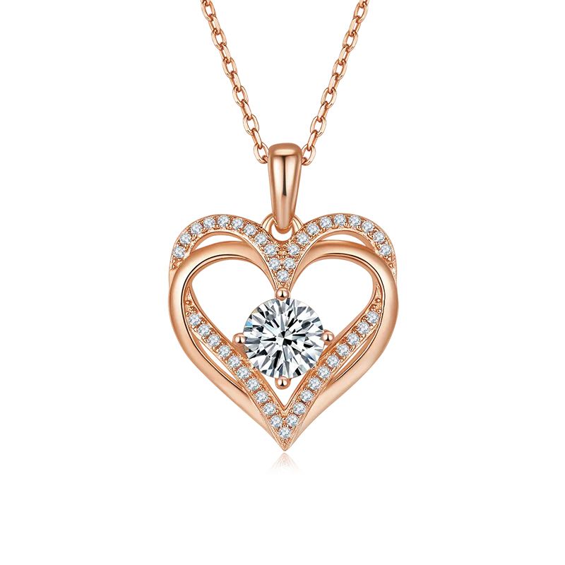 Moissanite Heart-Shaped Infinity Loop Necklace For Her