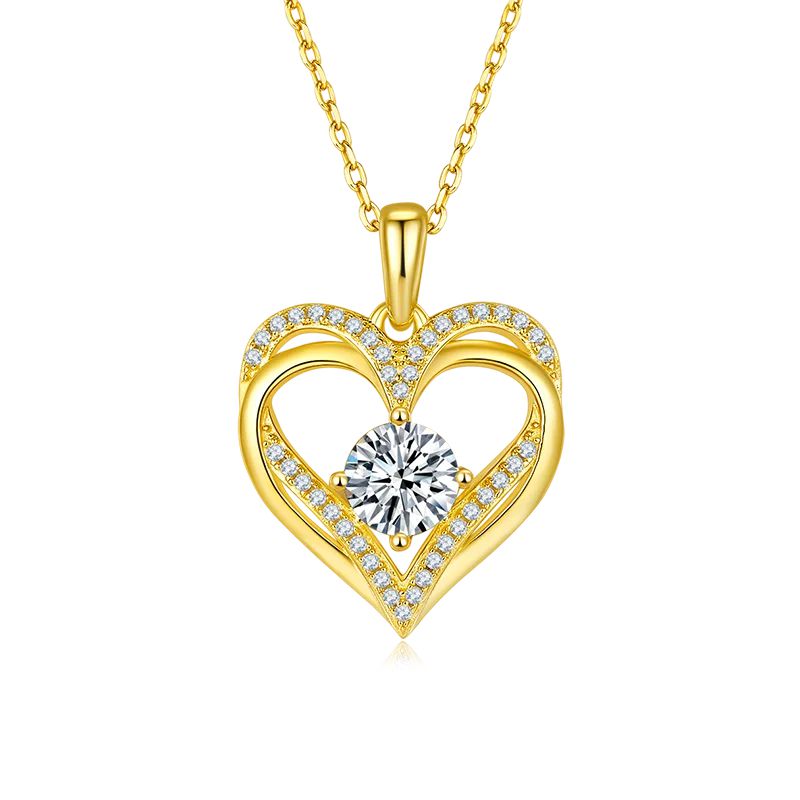 Moissanite Heart-Shaped Infinity Loop Necklace For Her