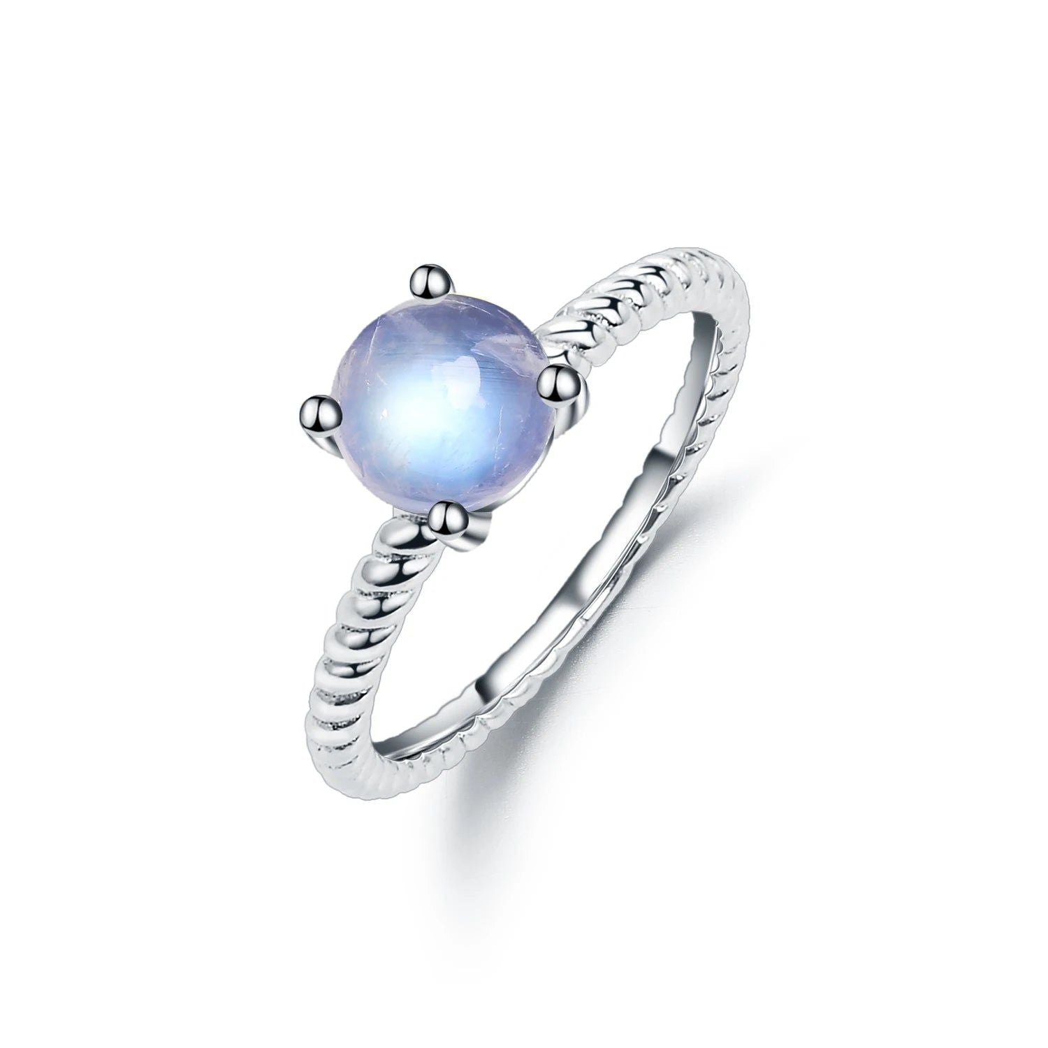 Moonstone Jewellery Textured Milky Blue Moonstone Ring