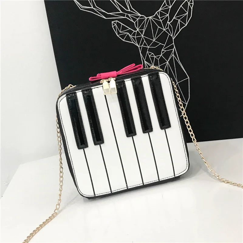 Musical Melody Women's Crossbody Handbag - Piano Keyboard Design Shoulder Bag