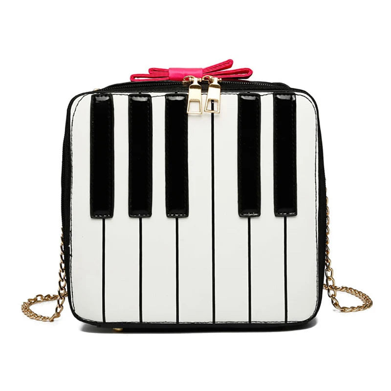 Musical Melody Women's Crossbody Handbag - Piano Keyboard Design Shoulder Bag