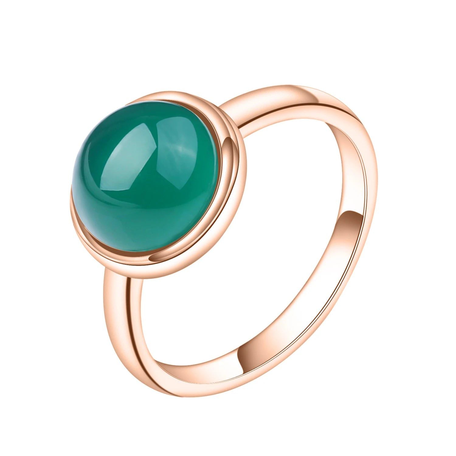 Natural Green Agate Gemstone Ring For Women