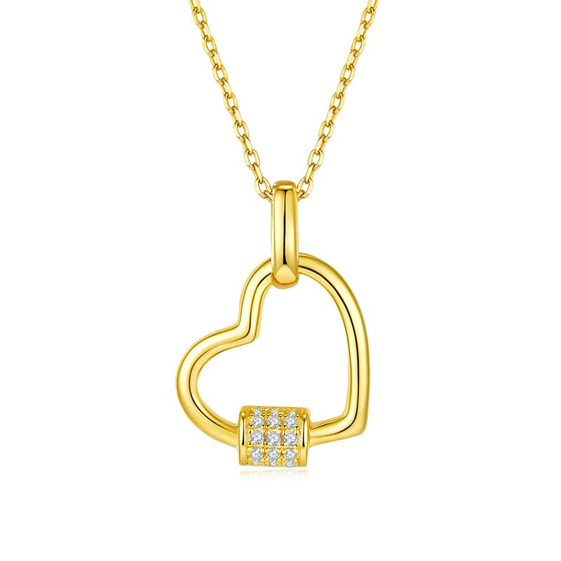 Necklace for Women Loving Heart Geometry Moissanite Pendant