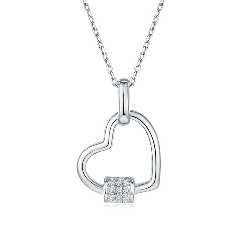 Necklace for Women Loving Heart Geometry Moissanite Pendant