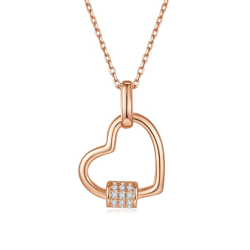 Necklace for Women Loving Heart Geometry Moissanite Pendant