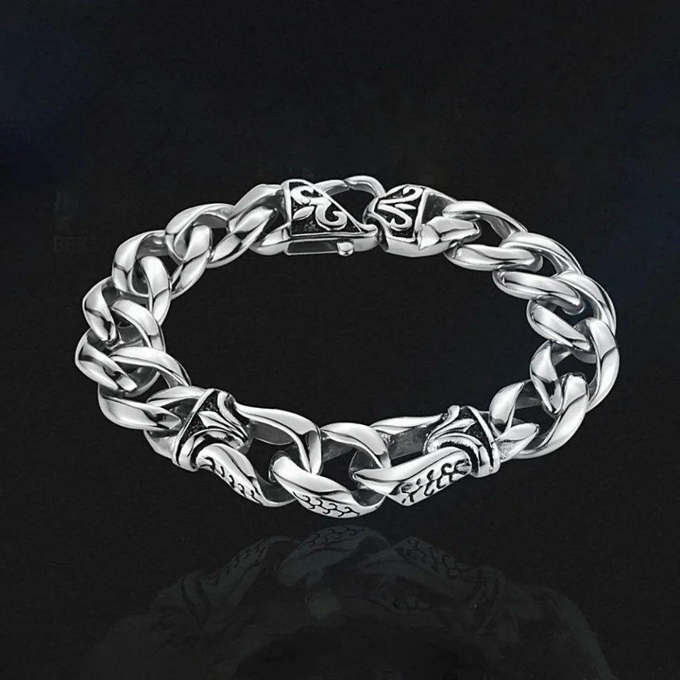 Norse Mystic Totem Stainless Steel Vintage Viking Bangles for Men - High Polish Fashion Jewelry and Wholesale Gift Options