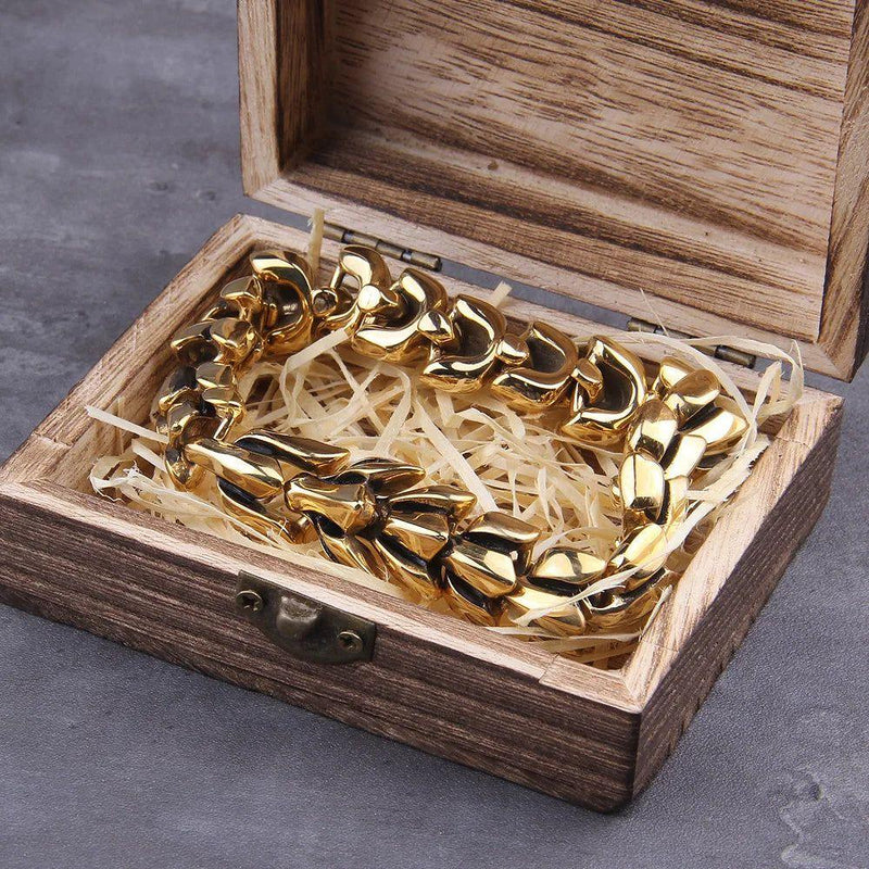 Ouroboros Vintage Punk Men's Bracelet - Gold Plated Stainless Steel Fashion Jewelry for Hip-Hop Street Culture