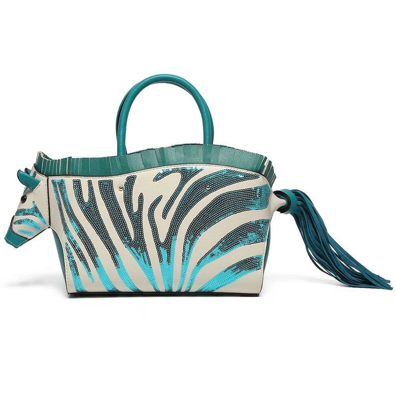 Playful 3D Zebra Shaped PU Handbag for Women - Chic Tassel Crossbody Purse