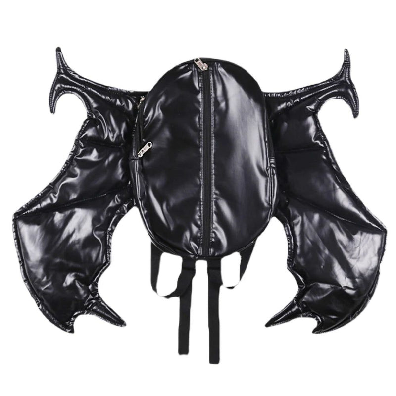 Punk Bat Wing Backpack for Women - Trendy School Bag with Angel Wings and Devil Design