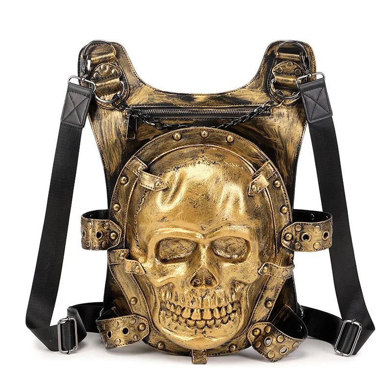 Punk Gothic 3D Skull Skeleton Handbag and Backpack for Women – Versatile Crossbody and Shoulder Bag for Halloween Fashion