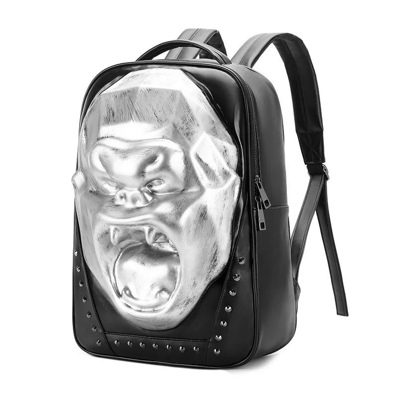 Punk Style 3D Skull Luxury Backpack for Men and Women - Unisex Travel Bag with Unique Design