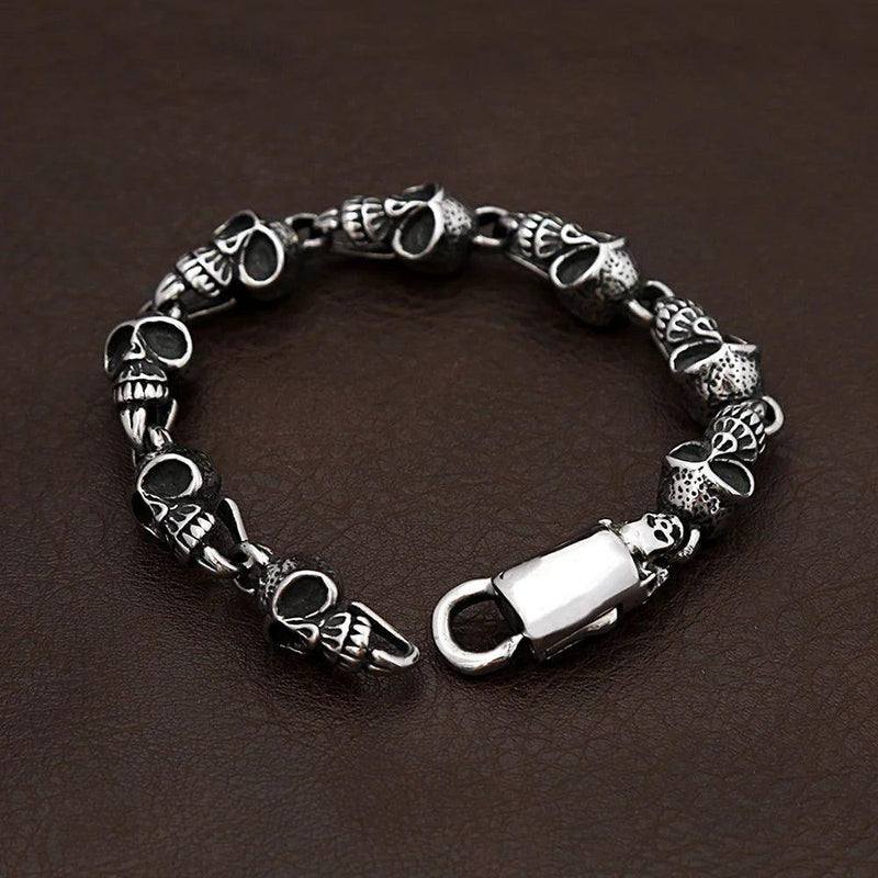 Punk Style Stainless Steel Skull Bracelets for Men - Gothic Motorcycle Jewelry and Gifts