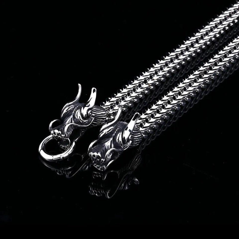 Punk Vintage Viking Dragon Head Bracelet for Men - 316L Stainless Steel Nordic Amulet Jewelry