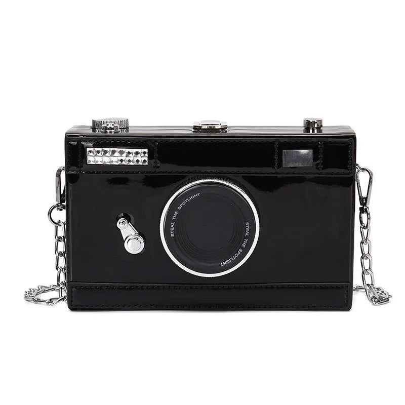 Quirky Camera Shaped Nubuck Clutch Bag for Women - Stylish Mini Crossbody Purse