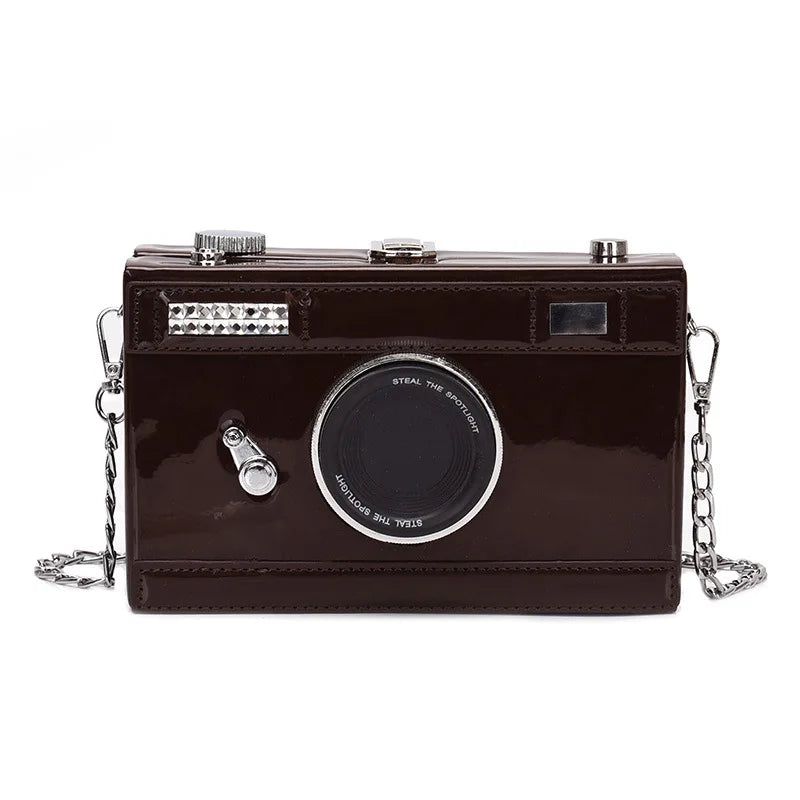 Quirky Camera Shaped Nubuck Clutch Bag for Women - Stylish Mini Crossbody Purse