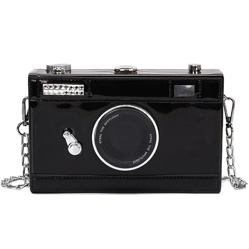 Quirky Camera Shaped Nubuck Clutch Bag for Women - Stylish Mini Crossbody Purse