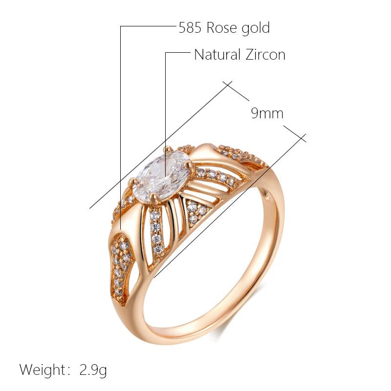 Refined Rose Gold Oval Zirconia Cocktail Ring - Luxury Jewelry Accessory