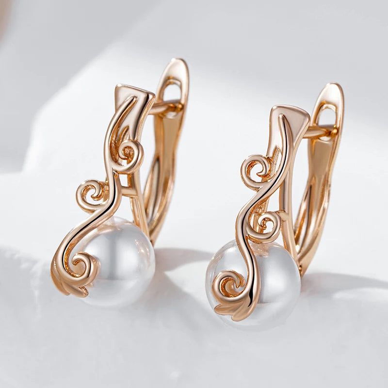 Refined Rose Gold Pearl Drop Earrings - Trendy Jewelry for Every Occasion