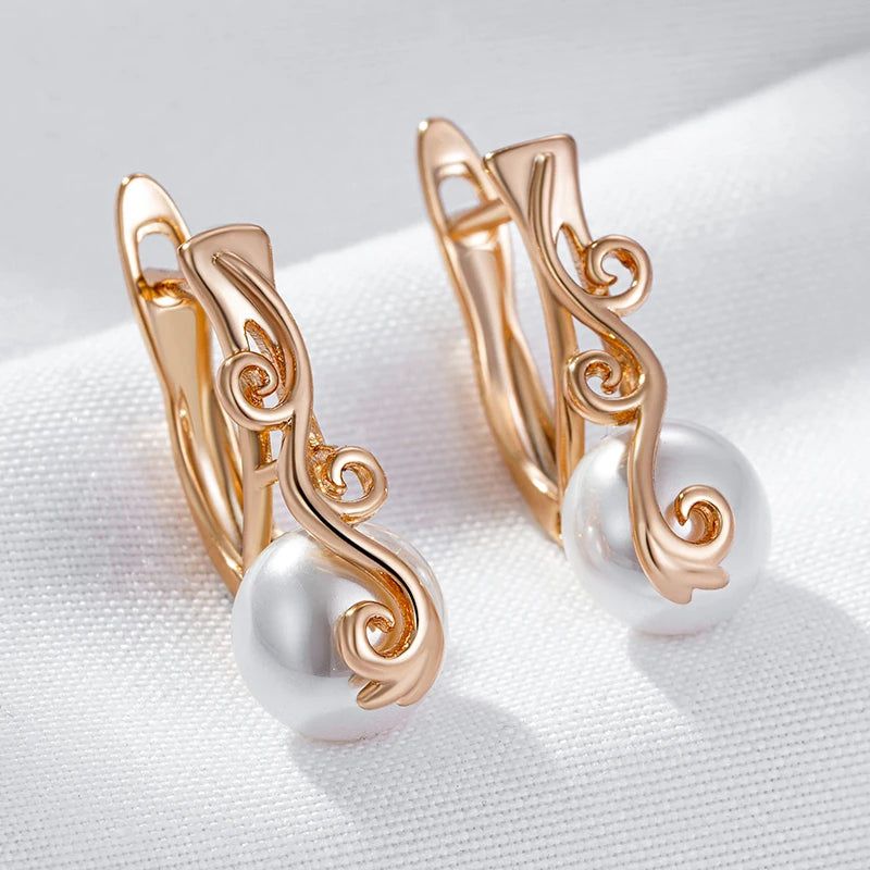 Refined Rose Gold Pearl Drop Earrings - Trendy Jewelry for Every Occasion