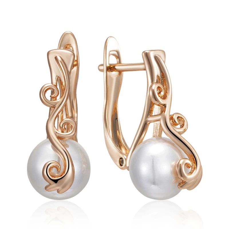 Refined Rose Gold Pearl Drop Earrings - Trendy Jewelry for Every Occasion