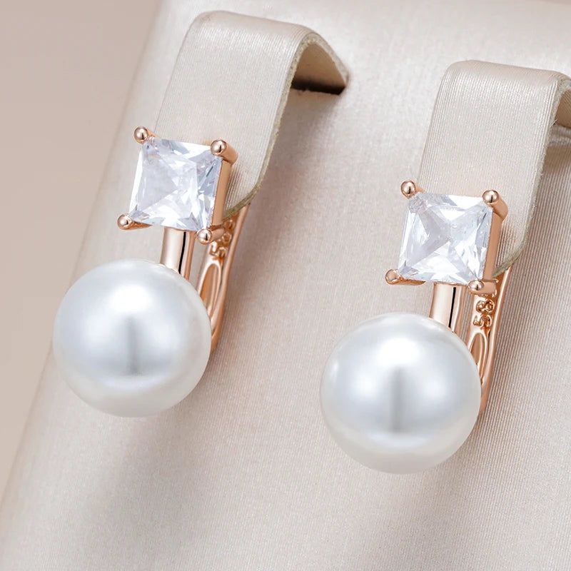 Refined Rose Gold Pearl Drop Earrings for Bridal and Special Occasions 2024