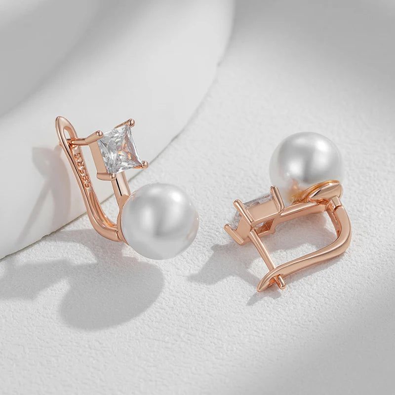 Refined Rose Gold Pearl Drop Earrings for Bridal and Special Occasions 2024