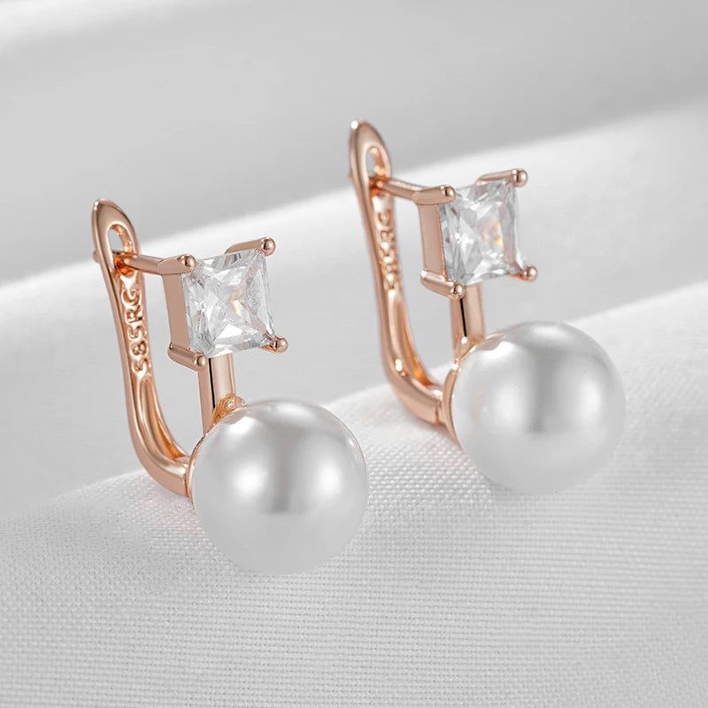 Refined Rose Gold Pearl Drop Earrings for Bridal and Special Occasions 2024