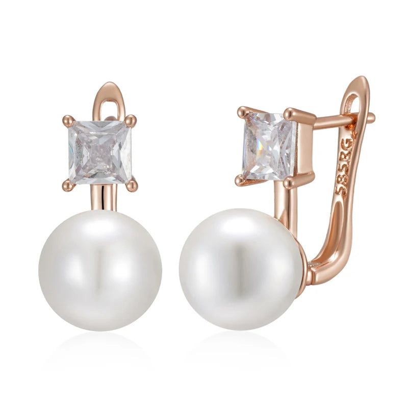 Refined Rose Gold Pearl Drop Earrings for Bridal and Special Occasions 2024