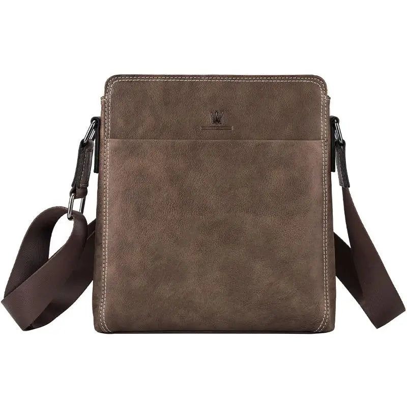 Retro Genuine Leather Men's Messenger Bag - Versatile Shoulder & Crossbody Design with Large Capacity