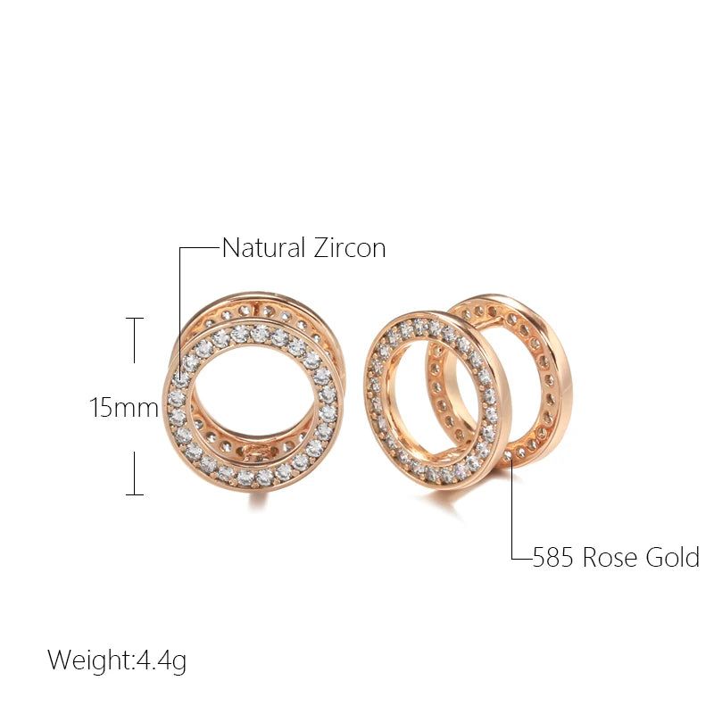 Romantic Double-Sided Zircon Earrings in 585 Rose Gold - Unique Fashion Jewelry