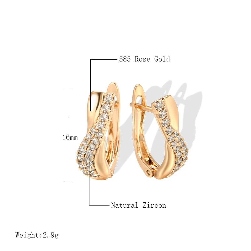 Rose Gold Vintage Zircon Cross Stud Earrings - Luxurious Fashion Jewelry