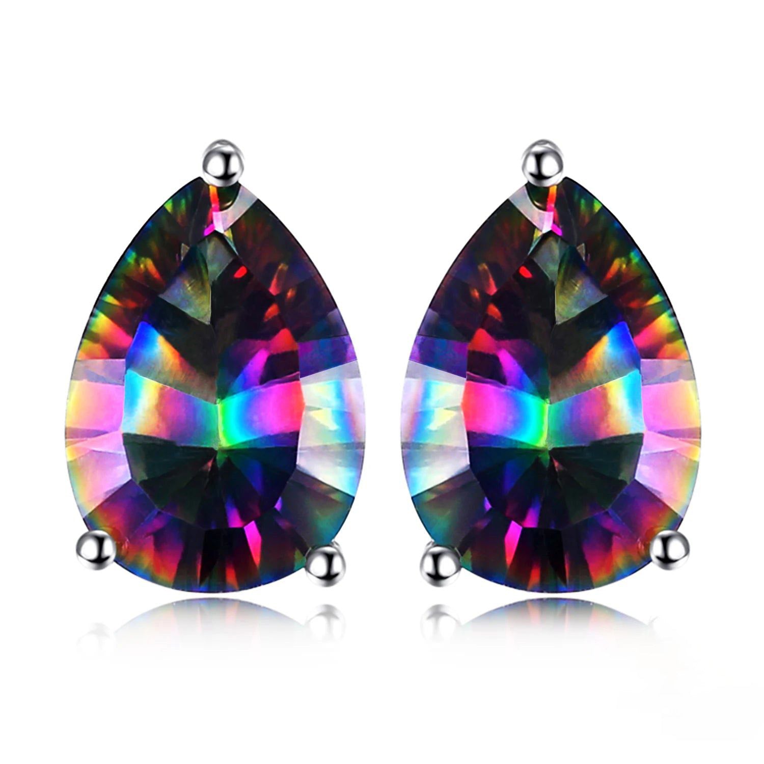 Exquisite Rainbow Mystic Quartz Earrings in 925 Sterling Silver - New Collection