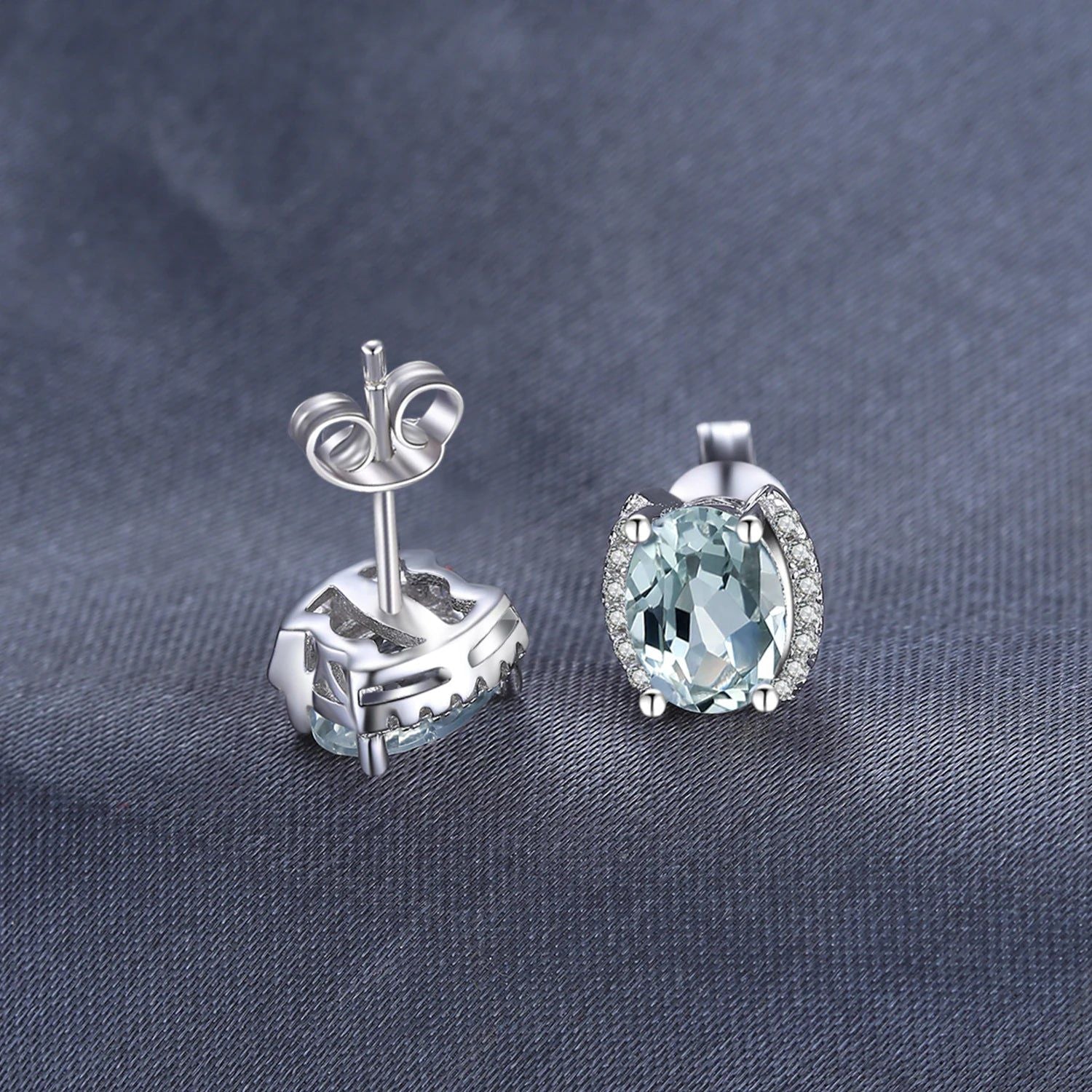 Fashionable 2.3ct Oval Green Amethyst Stud Earrings in 925 Sterling Silver - Fine Jewelry Statement Piece