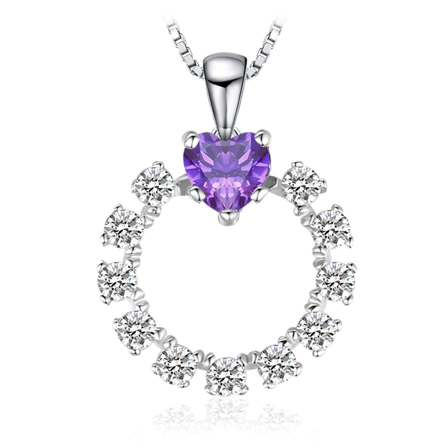 Heart-Shaped Created Alexandrite Sapphire Pendant in 925 Sterling Silver - No Chain Included